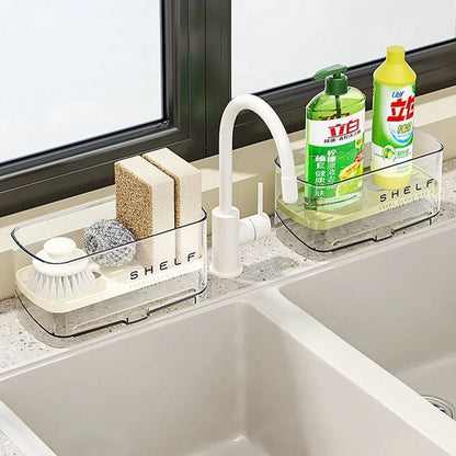 Self-Draining Kitchen Sink Organizer Rack - Sponge Soap Holder