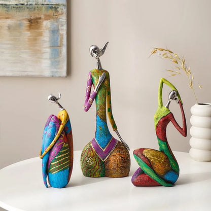 Nordic Abstract Sculpture Figurine - Modern Geometric Home Decor Art