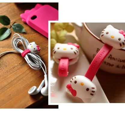 2Pcs Mini Silicone Cat Cable Organizer Clips Charger Cord Manager