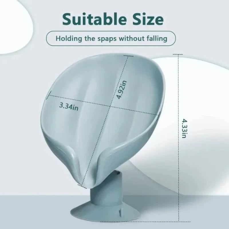 Self-Draining Leaf Shape Soap Holder - Extends Bar Soap Life