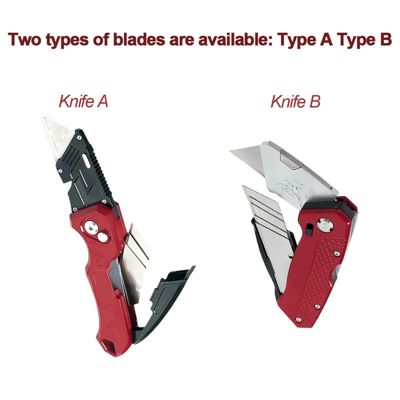 Folding Utility Knife with Replaceable Blades - Heavy Duty Cutter