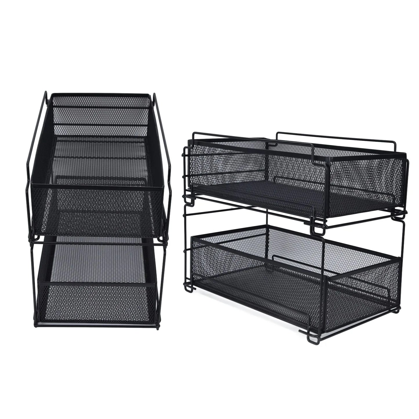 Sliding Under Sink Drawer Organizer - Pull Out Kitchen Storage Rack