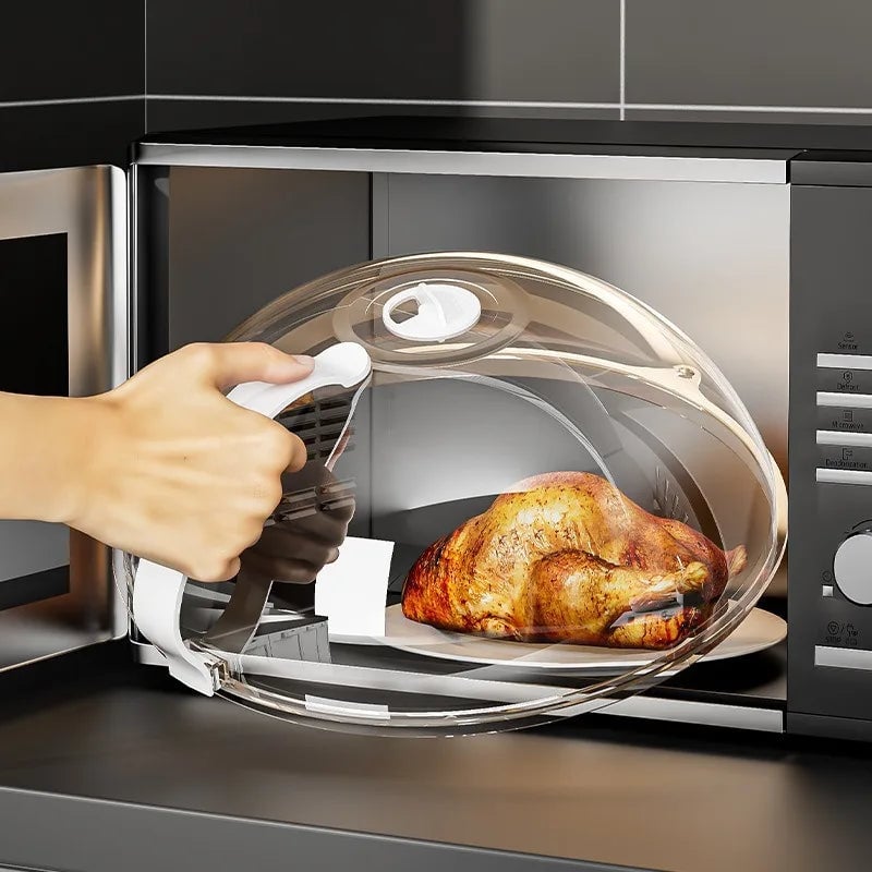 Heat Resistant Transparent Microwave Splash Cover Food Steam Guard