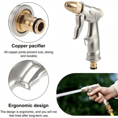 Metal Hose Nozzle 4 Modes Spray Gun Garden Watering Car Wash Pet