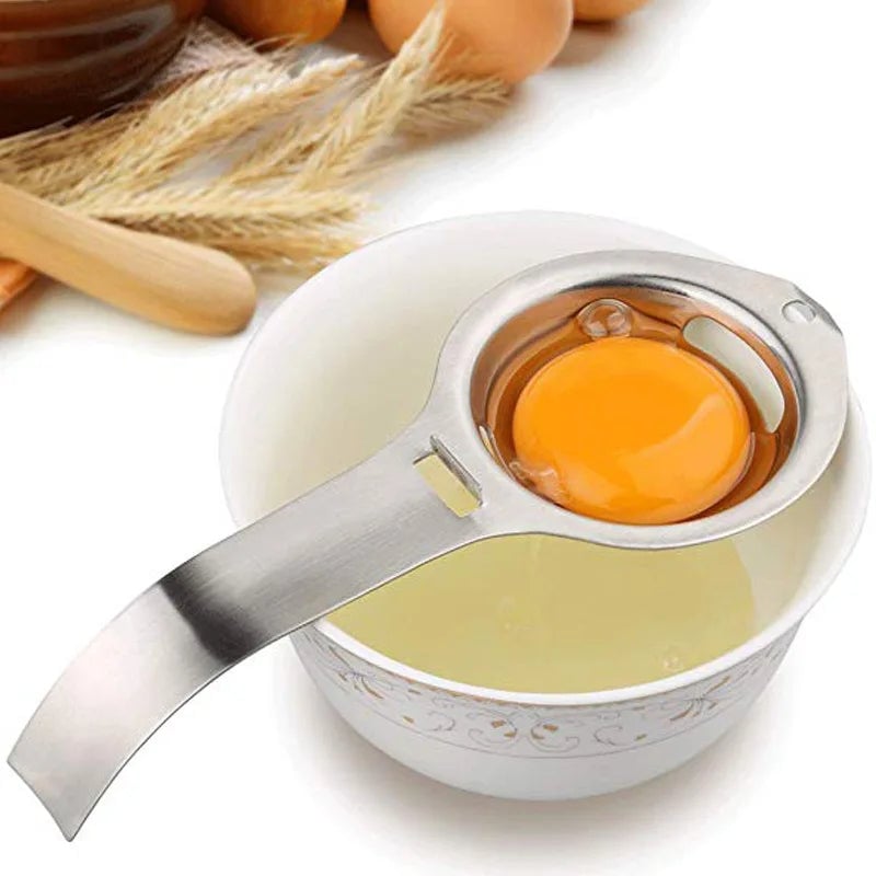 Stainless Steel Long Handle Egg Separator Filter Kitchen Tool