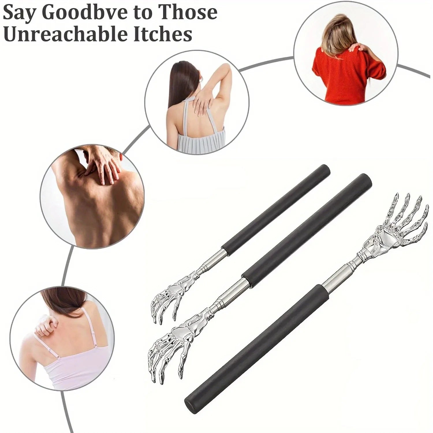 Stainless Steel Telescoping Back Scratcher - Extendable Massager
