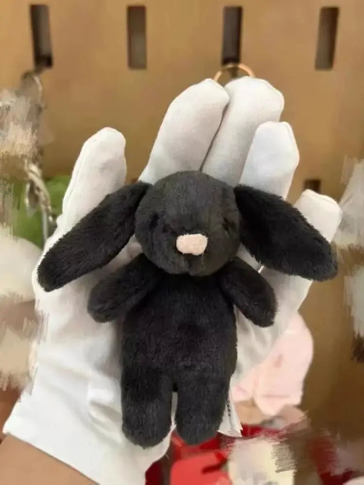 Cute Rabbit Keychain with Pompom - Stuffed Animal Pendant Trinket