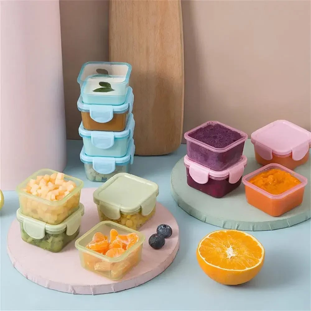 4Pcs Mini Airtight Food Storage Containers Leakproof Freezer Safe