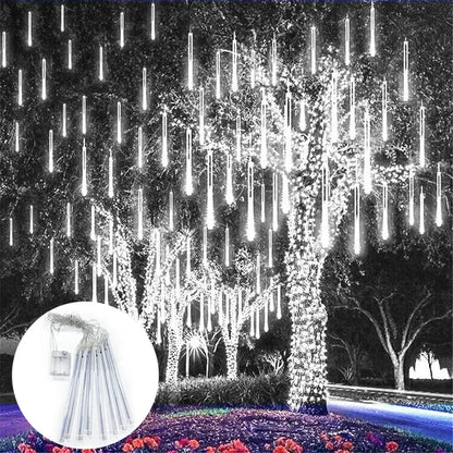 Battery Powered Meteor Shower Christmas Lights - 8 Tubes 192 LED