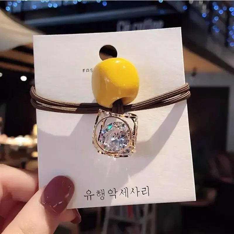 Crystal Rhinestone Hair Scrunchies Elastic Ponytail Holders Women