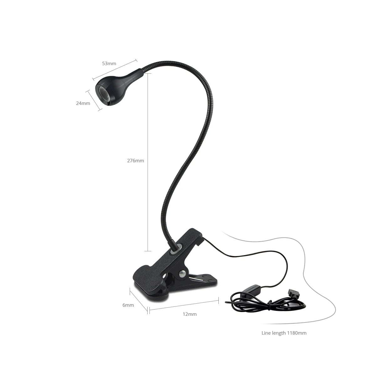 USB Flexible Table Lamp with Clip Holder - Reading Study Light