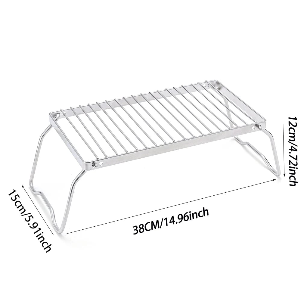 Portable Foldable Stainless Steel BBQ Grill Stand Camping Stove