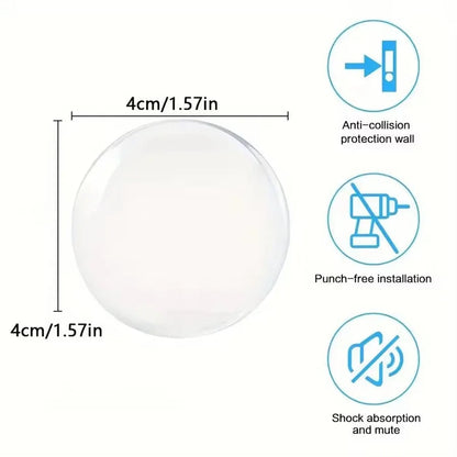 Clear Rubber Door Knob Wall Shield - Self-Adhesive Door Stopper Pad