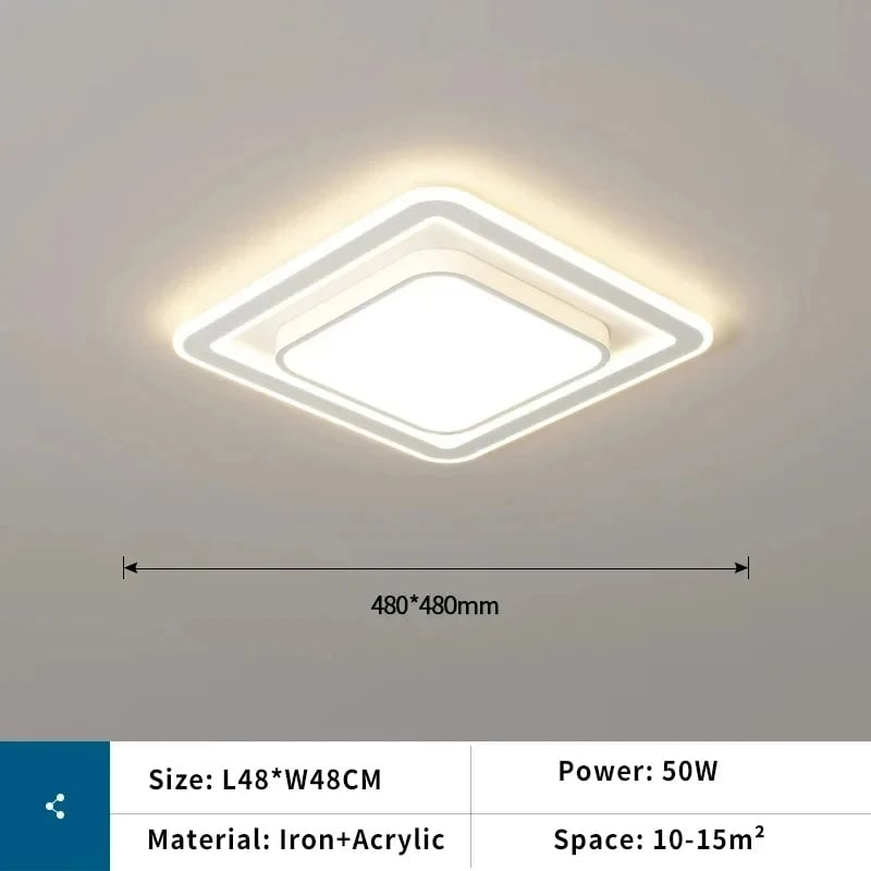 LED Ceiling Light Dimmable Remote Control Round Square Living Room