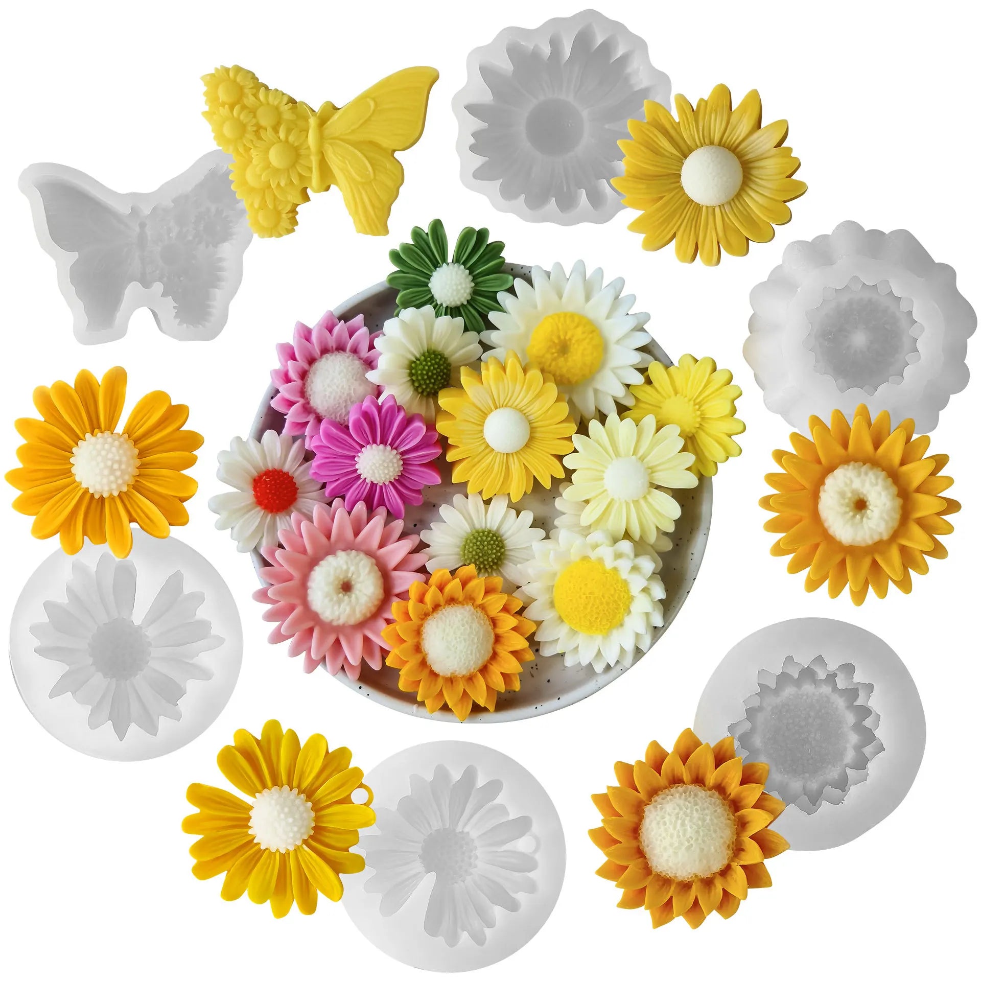 Handmade Daisy Sunflower Soap Plaster Diffuser Stone Mold DIY Kit