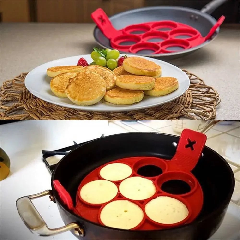 Silicone Egg Ring Pancake Mold - Nonstick Fried Egg Shaper