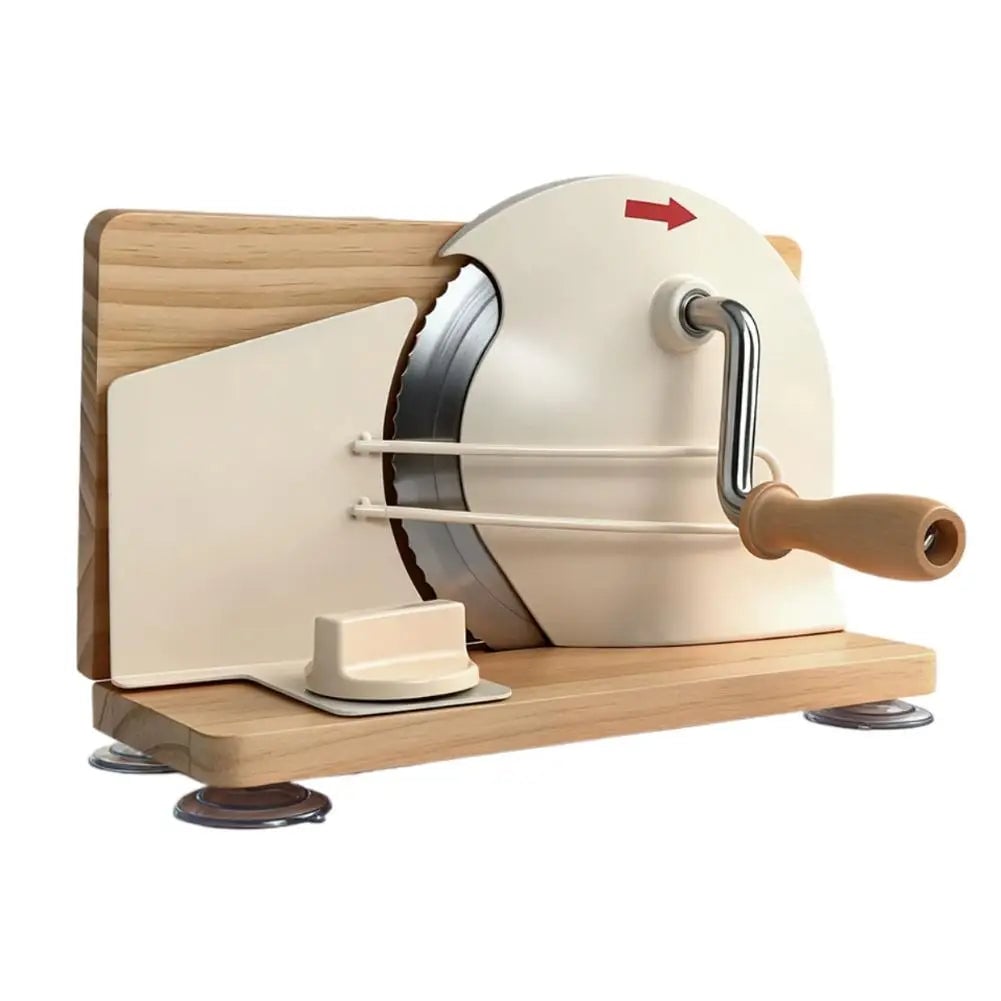 Manual Bread Slicer Adjustable Thickness Stainless Steel Hand Crank