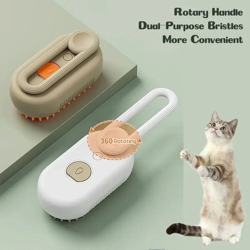 Electric Pet Grooming Brush Steam Spray - Dog Cat Hair Removal Tool