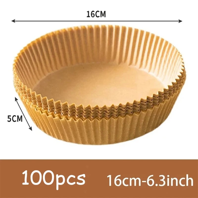 50Pcs Non-Stick Round Air Fryer Paper Liners Disposable Baking