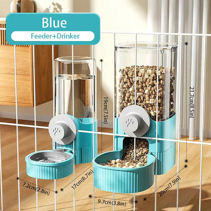 1.2L Automatic Pet Feeder Hanging Bowl for Small Dogs Cats Rabbits