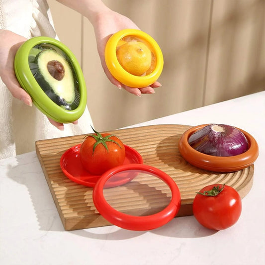 4pc Airtight Kitchen Storage Containers Fresh Produce Crisper Set