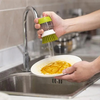 Soap Dispensing Dish Brush Multi-Use Kitchen Scrub Brush with Tray