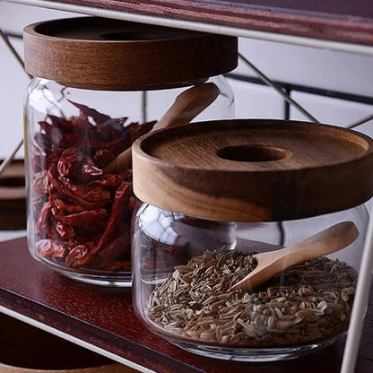 4Pcs Mini Wooden Spoons - Small Kitchen Spice Coffee Tea Scoop Set