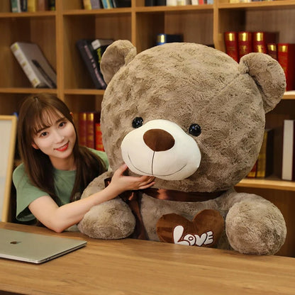Premium Plush Teddy Bear - 2 Colors, Love Heart Design Kids Gift