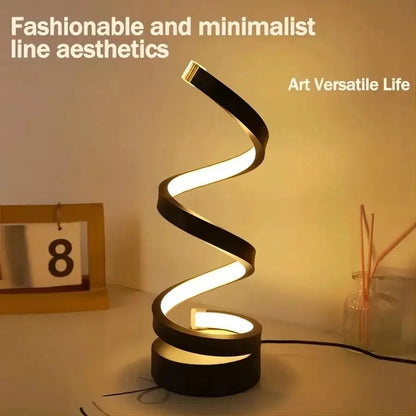 Modern Spiral Dimmable LED Table Lamp - Bedside Living Room Light