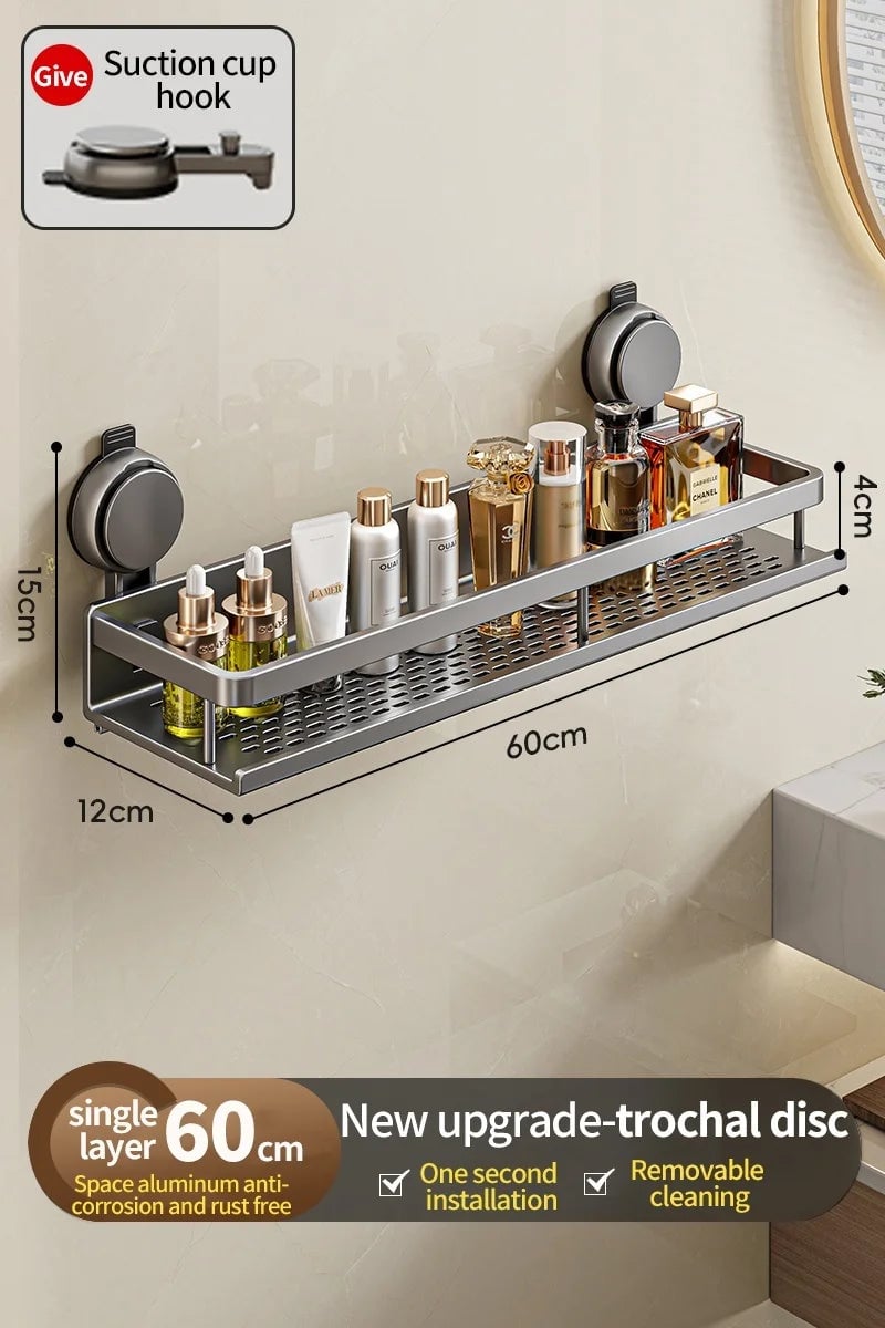 Wall Mounted Non-Perforated Towel Rack Multi-Room Storage Organizer