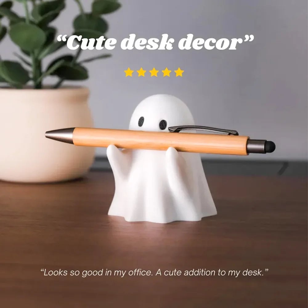Ghost Resin Pen Holder Desktop Organizer Halloween Office Decor