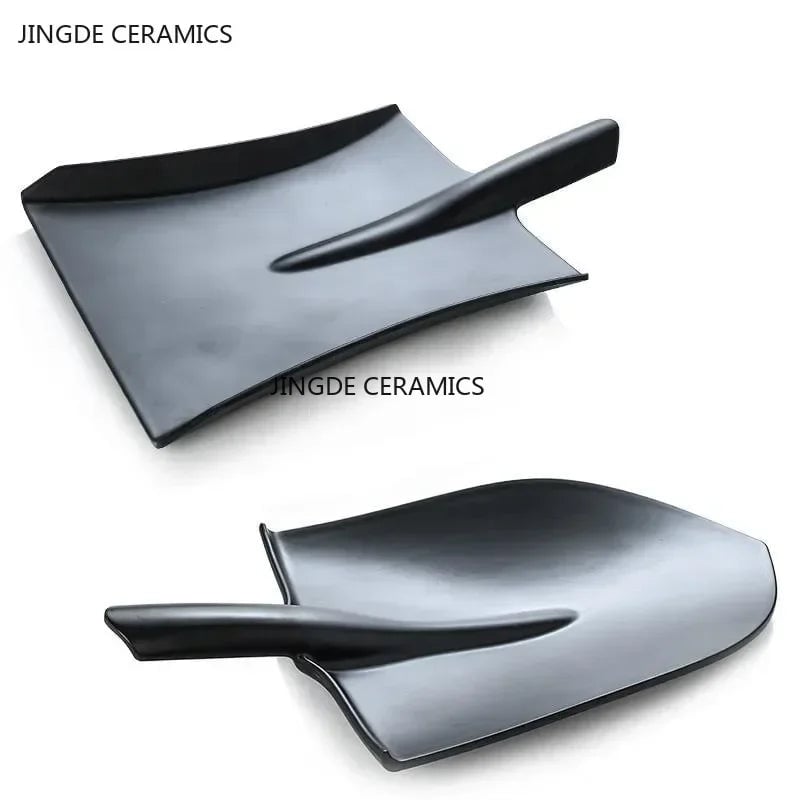 Black Melamine Shovel Plate - BBQ Serving Plate Restaurant Grade