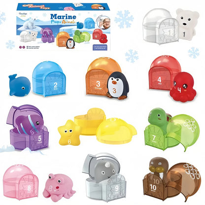 Montessori Farm Train Set - Counting Sorting Learning Toy Toddlers