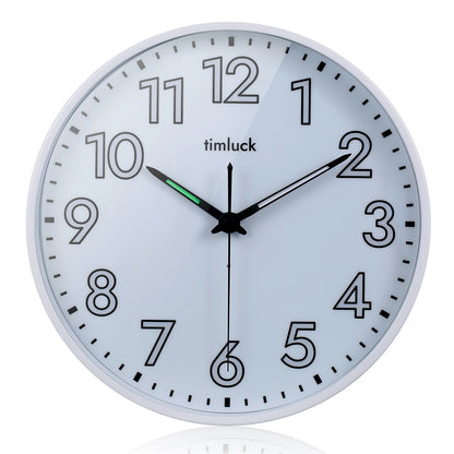 Silent LED Wall Clock Light Sensor Auto-Illuminated Non-Ticking