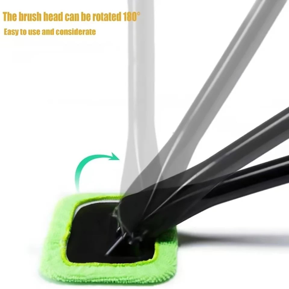 Car Window Cleaner Brush Kit Long Handle Windshield Interior Tool