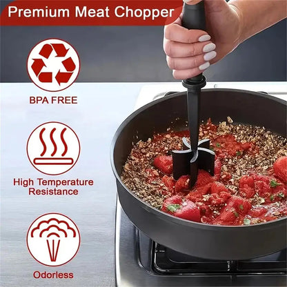 Heat Resistant Meat Chopper Shredder - Hamburger Ground Beef Smasher
