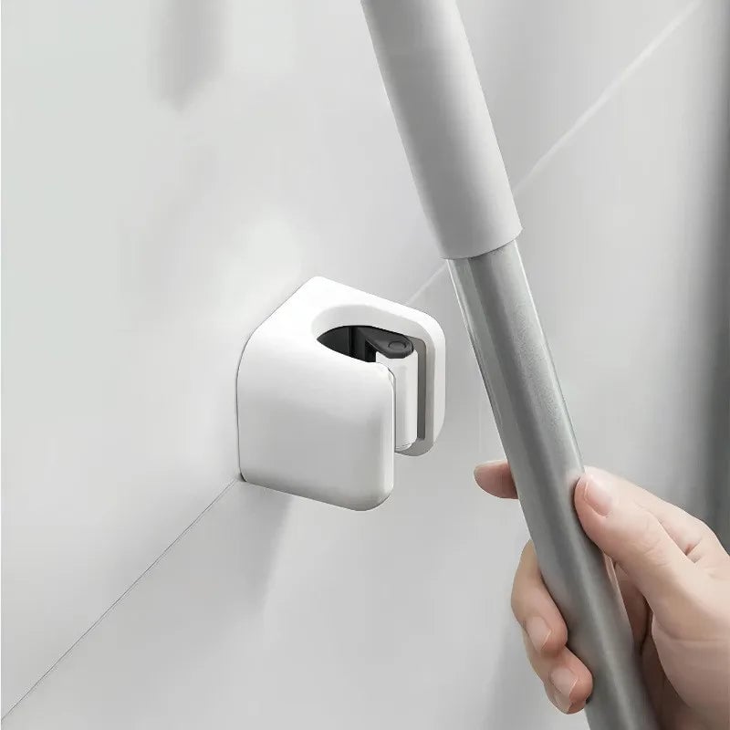 Wall Mount Mop Clip Holder - Broom Brush Hanger Rack Kitchen Bath