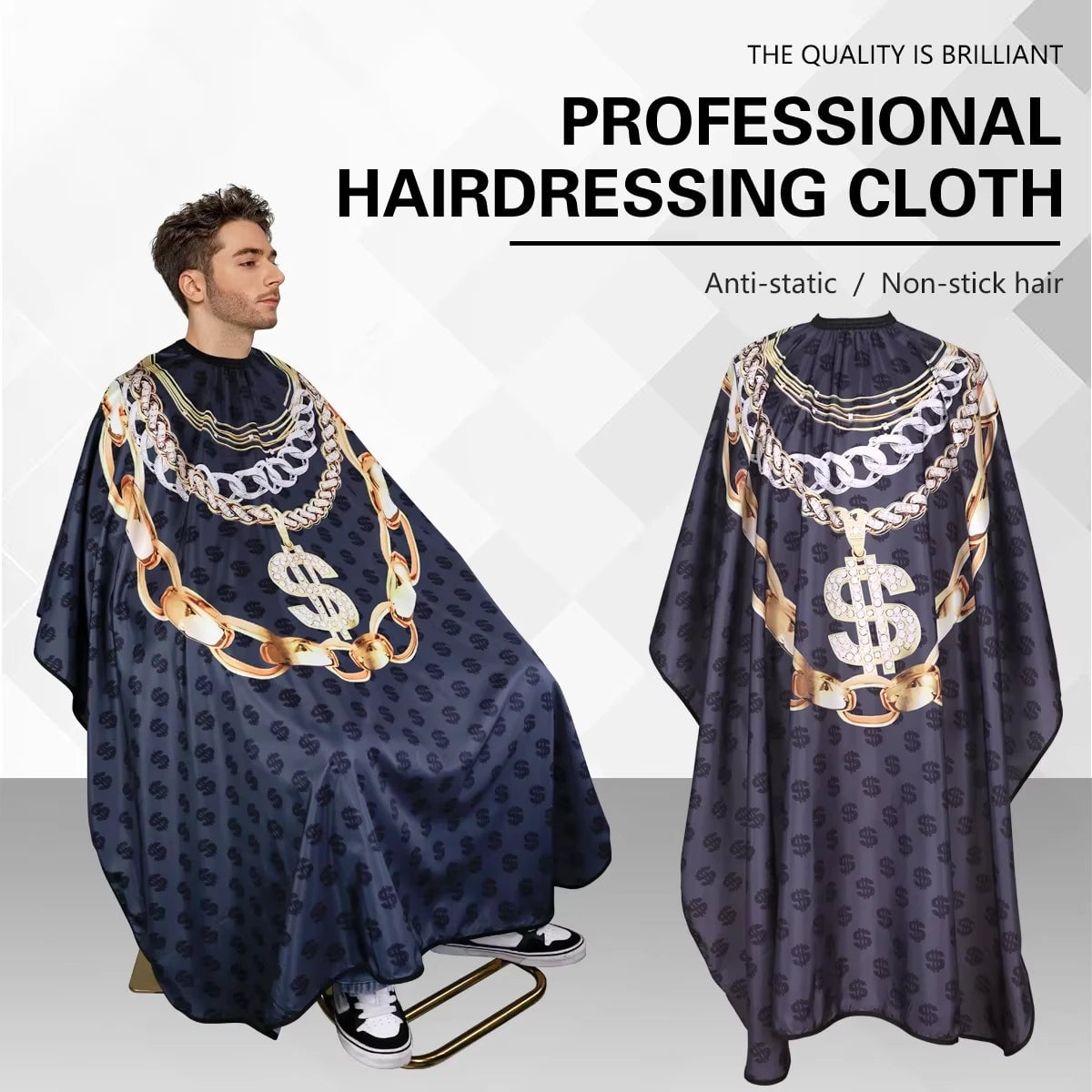 Waterproof Antistatic Barber Cape - Professional Snap Neckline
