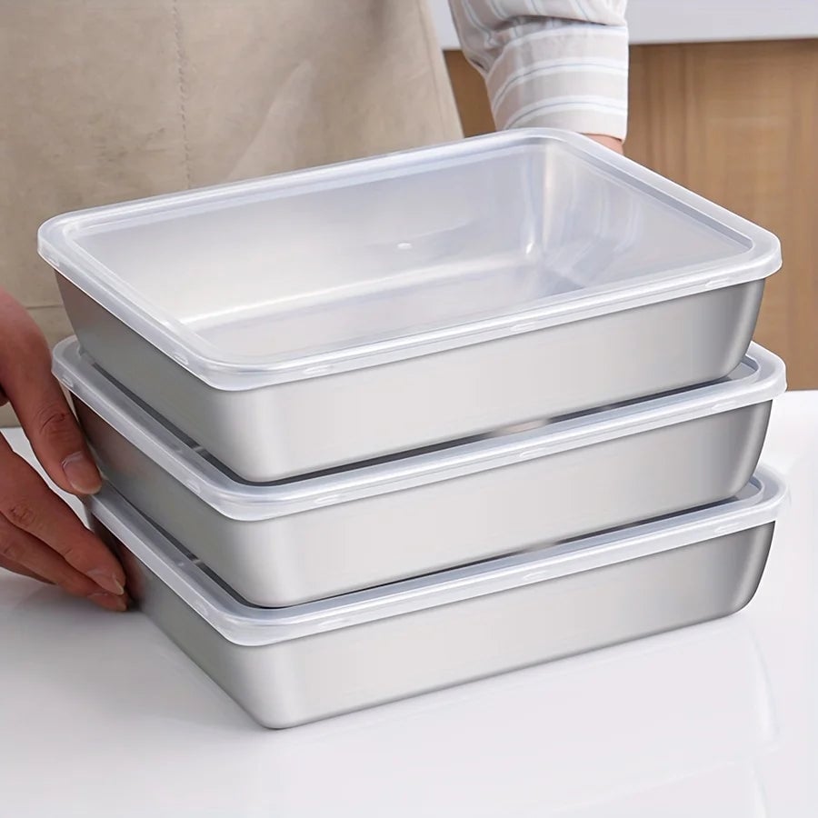 3-Piece Stainless Steel Airtight Food Storage Container Set BPA-Free