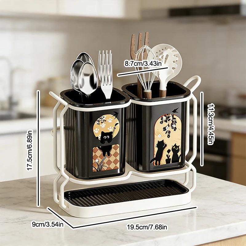 Stainless Steel Wall Mounted Kitchen Cutlery Organizer Drying Rack