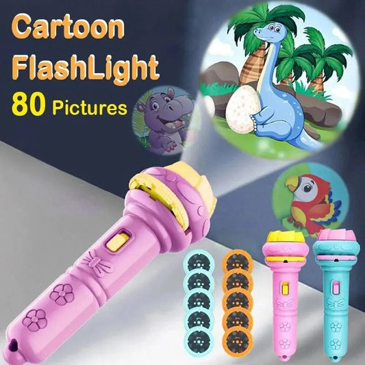 80 Pattern Projection Flashlight - 10 Cards Educational Bedtime Toy