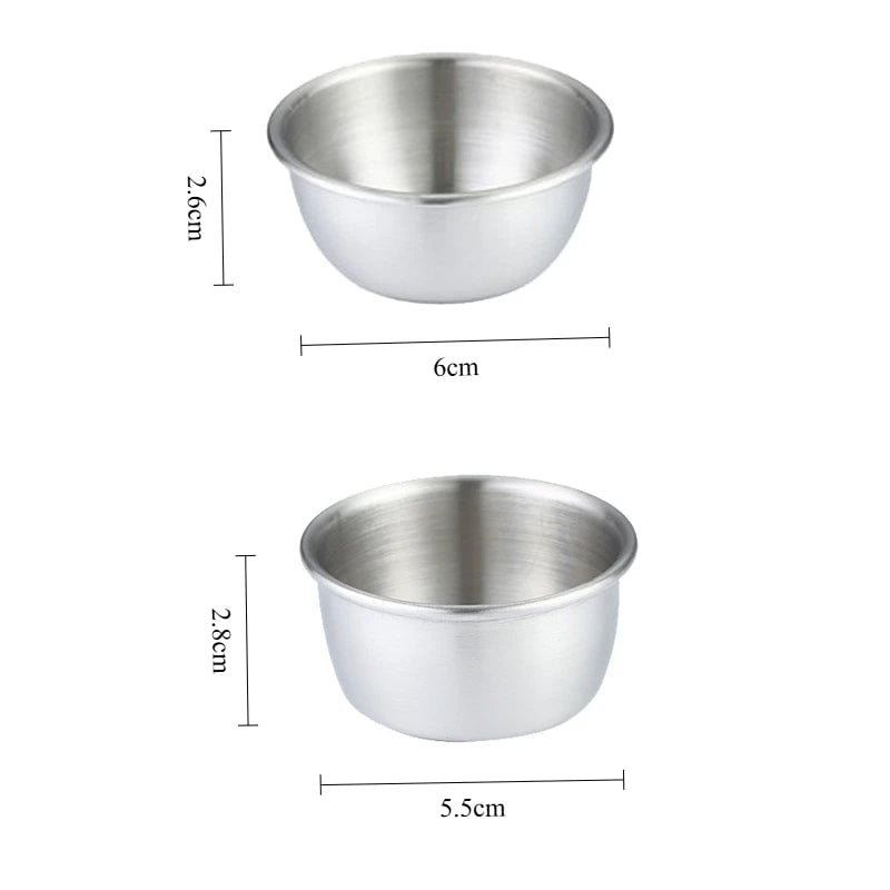 304 Stainless Steel Sauce Dipping Bowls 6/12 Pcs Round Mini Cups