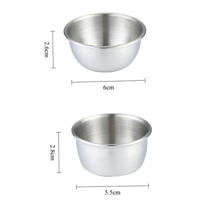 304 Stainless Steel Sauce Dipping Bowls 6/12 Pcs Round Mini Cups