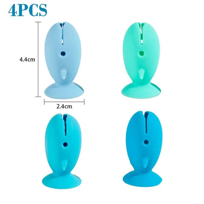 Fish Shape Silicone Toothbrush Holder Travel Storage Rack 4-8 Pcs