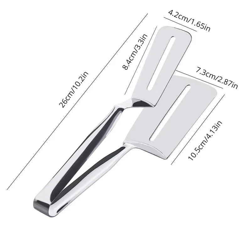 Stainless Steel Food Tongs - Steak Pancake Fish BBQ Kitchen Clip
