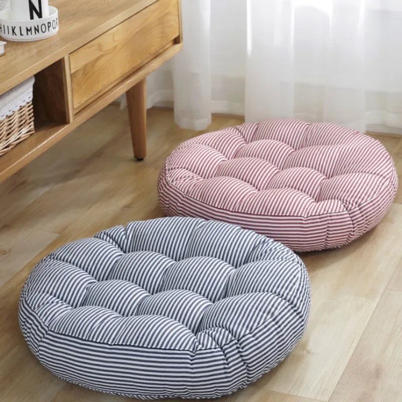 Large Round Cotton Linen Floor Cushion - Thickened Meditation Yoga