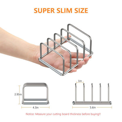 Steel Kitchen Cabinet Organizer 5-Slot Cookware Holder for Skillets