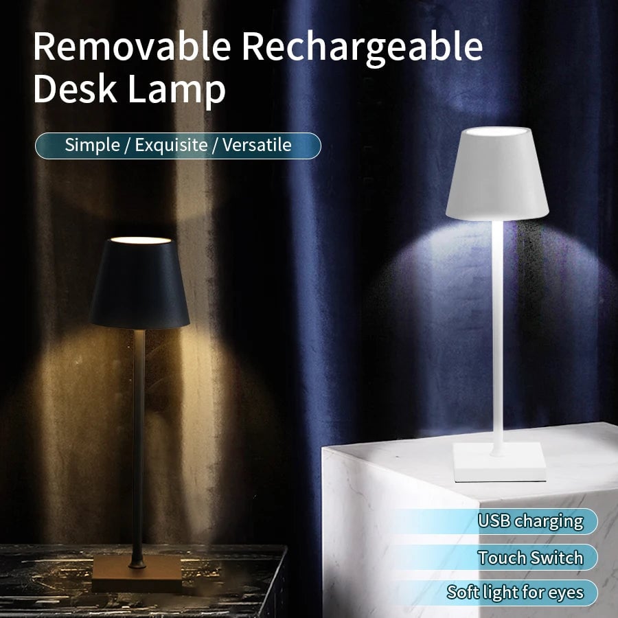 USB Rechargeable LED Touch Desk Lamp Waterproof Wireless Table Light