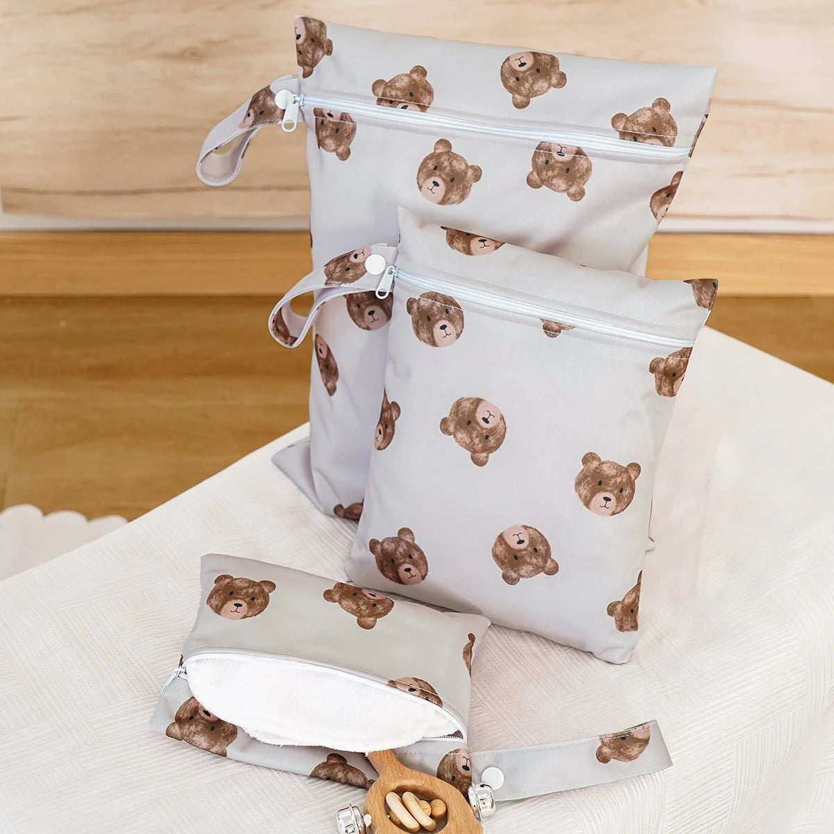 3-Pack Waterproof Wet Dry Bags - Swimsuit & Cloth Diaper Storage