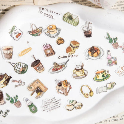 200cm Coffee Bread Cafe Masking Tape Roll - Decorative Stickers